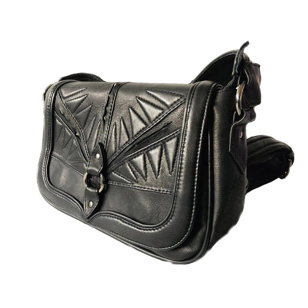littleKINGDesigns | littleKING Designs | Black Leather Designer Handbag