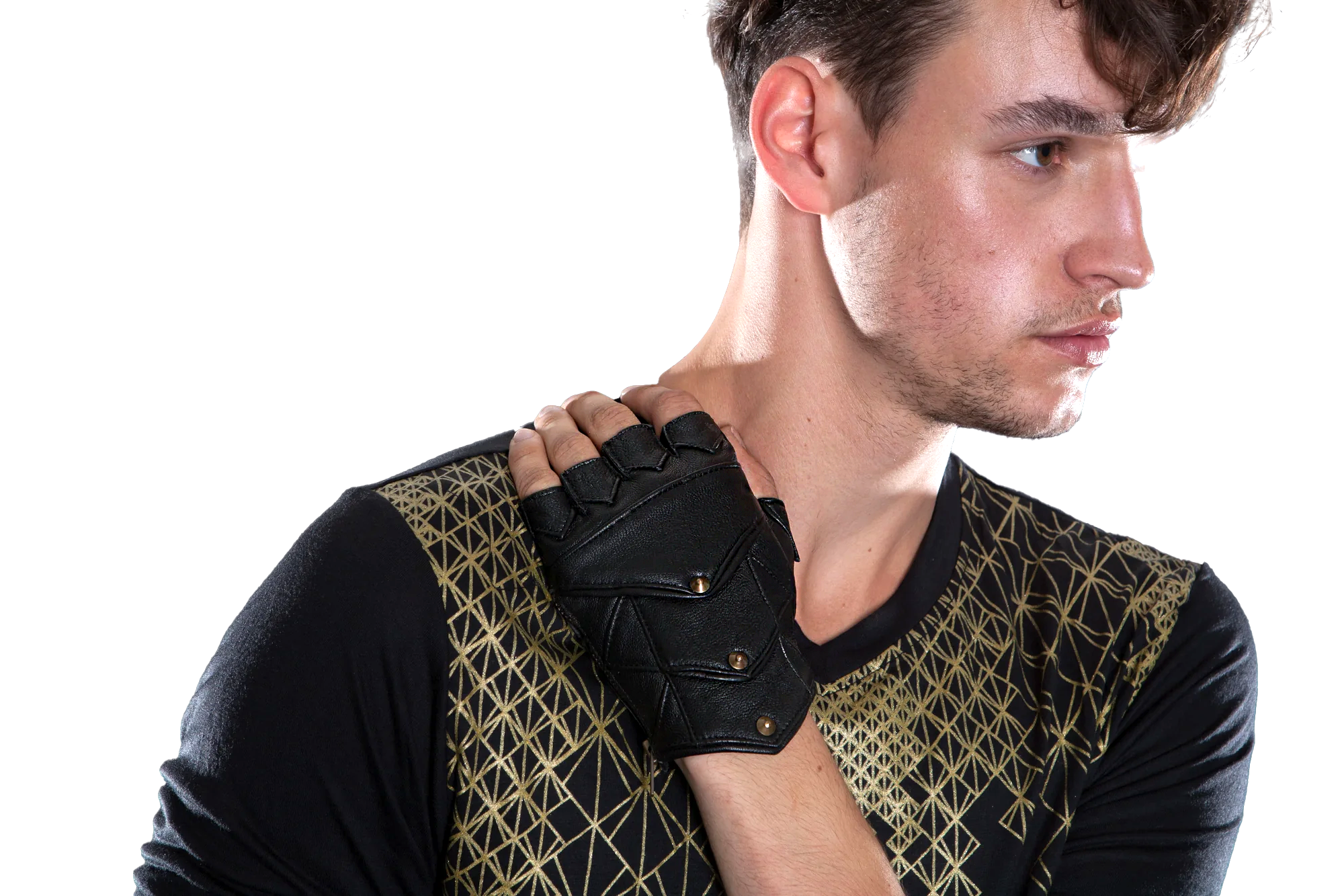 littleKINGDesigns | Black Leather Fingerless Gloves - The Ultimate in Handcrafted Luxury