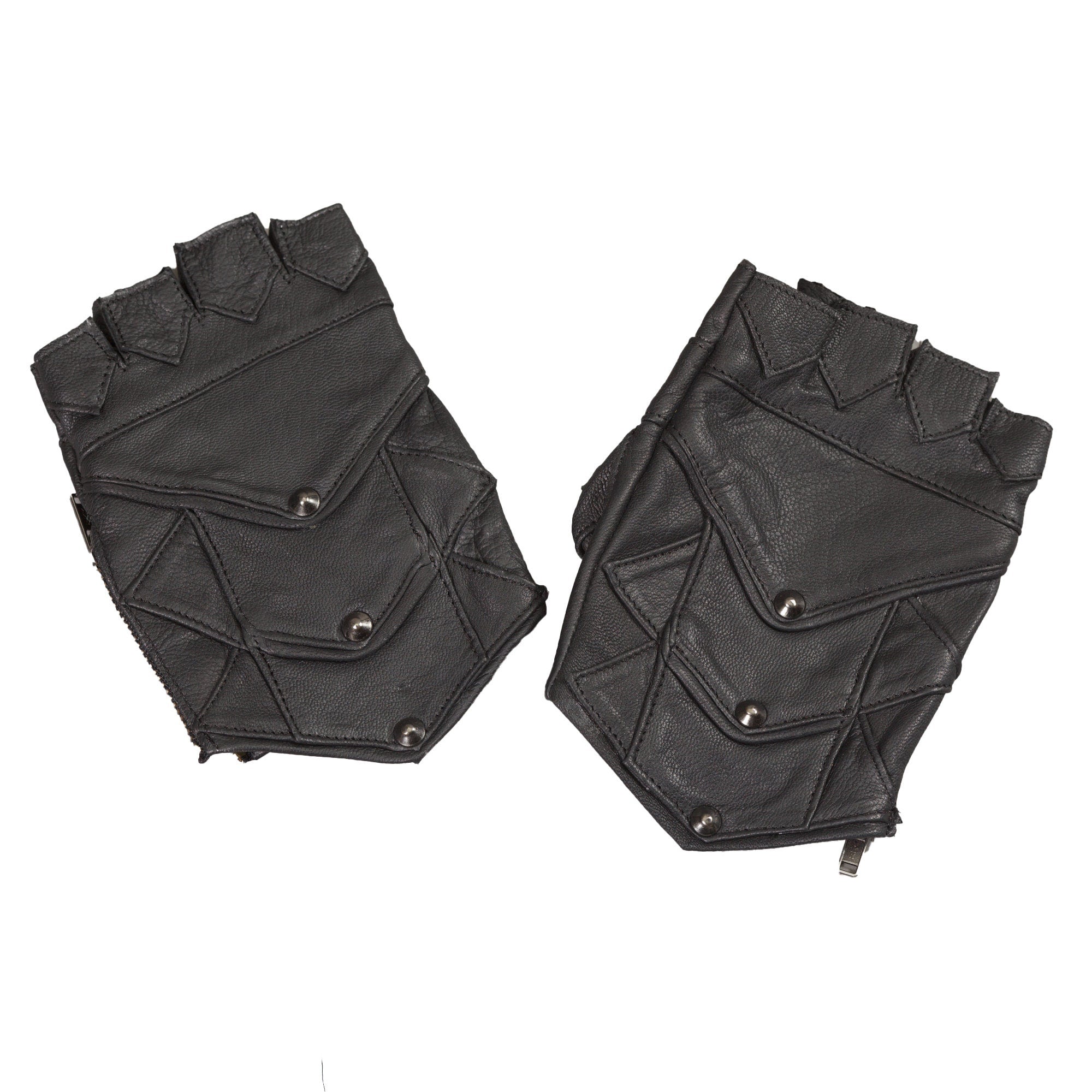 littleKINGDesigns | Black Leather Fingerless Gloves - The Ultimate in Handcrafted Luxury