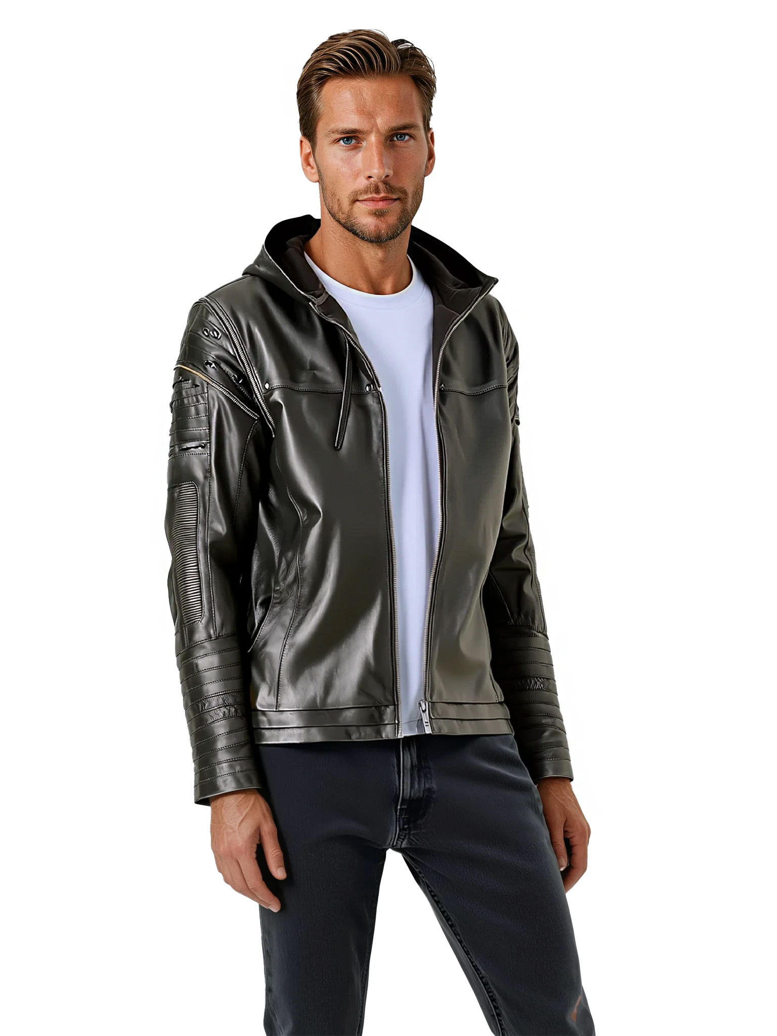 littleKINGDesigns | Mens Cabretta Leather Jacket - Timeless Luxury & Classic Style