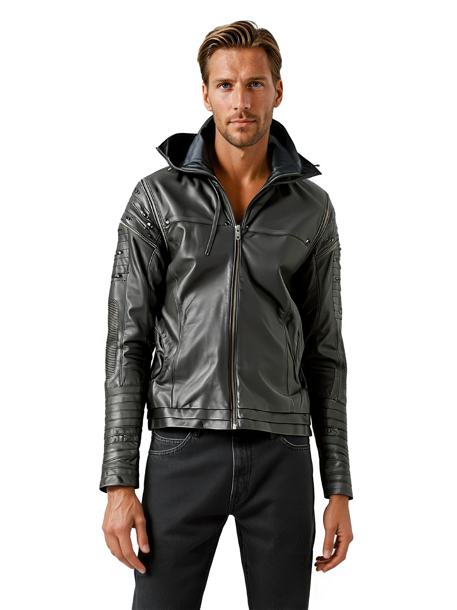 littleKINGDesigns | Mens Cabretta Leather Jacket - Timeless Luxury & Classic Style