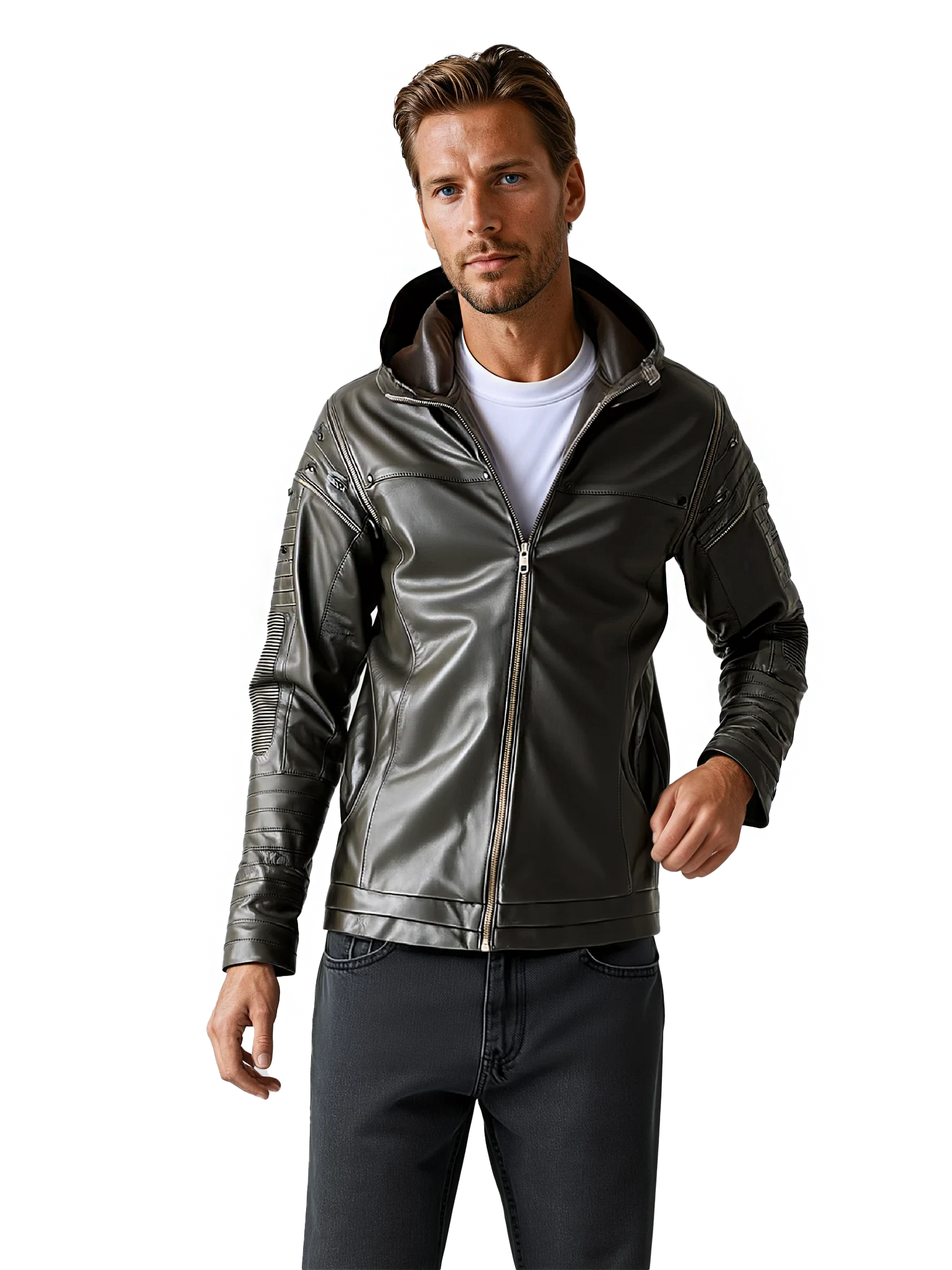 littleKINGDesigns | Mens Cabretta Leather Jacket - Timeless Luxury & Classic Style