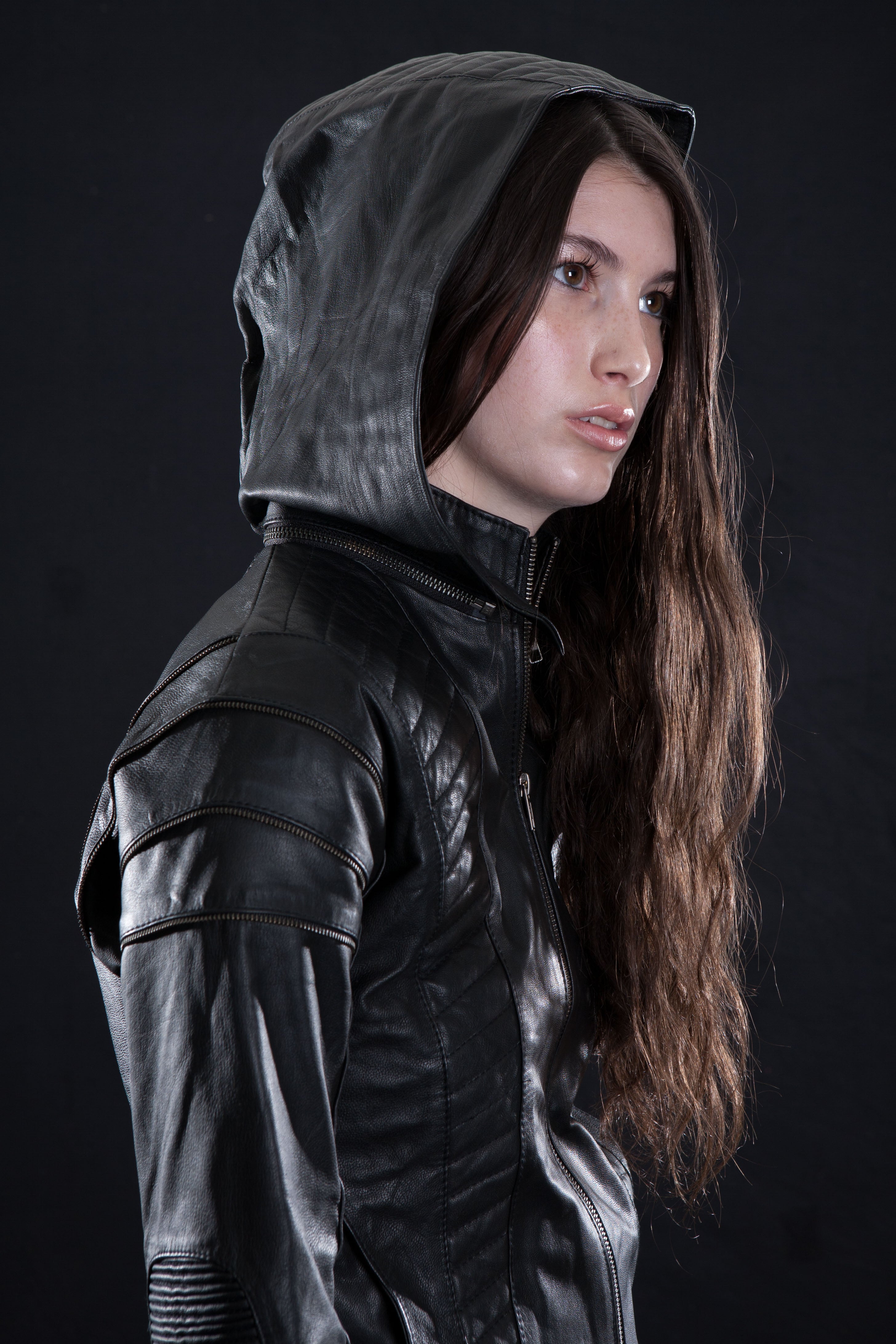littleKINGDesigns | Interlace leather jacket for women showcases exquisite leather detailing 